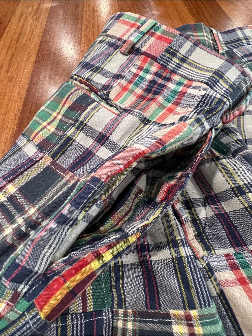 Vintage Jos A Bank Men’s Patchwork Madras Plaid Casual Trousers - 46L - Picture 5 of 12